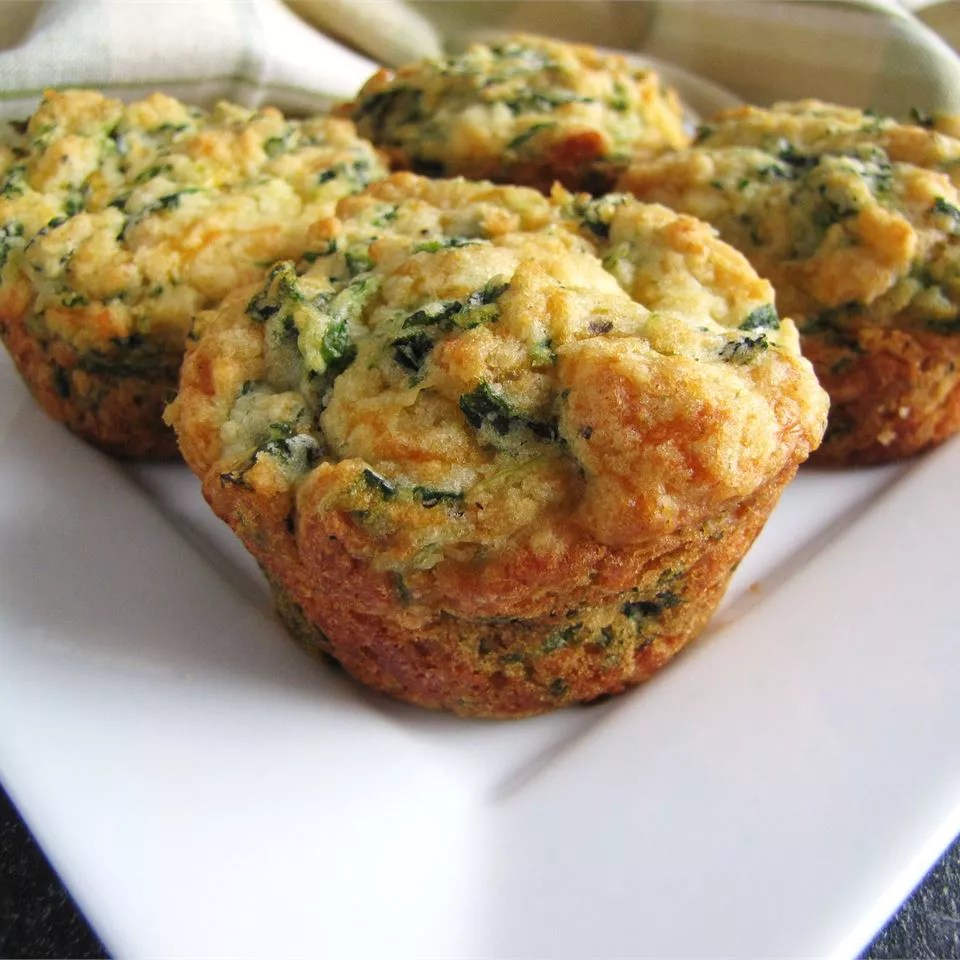 Cheesy Spinach Muffins